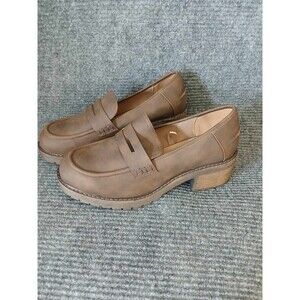 Lane Bryant Loafer Shoes Size 11W Dream Cloud Brown Lug Sole Platform Block Heel